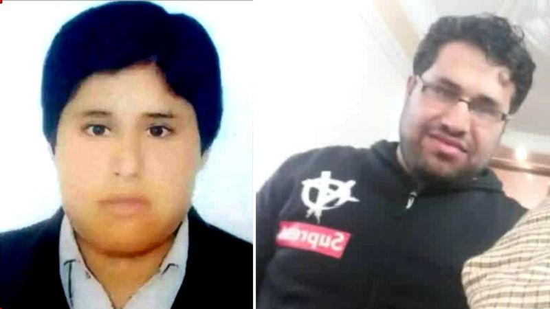 sabermalek سمت راست عکس پس از آزادی و سمت چپ عکس هنگام بازداشت